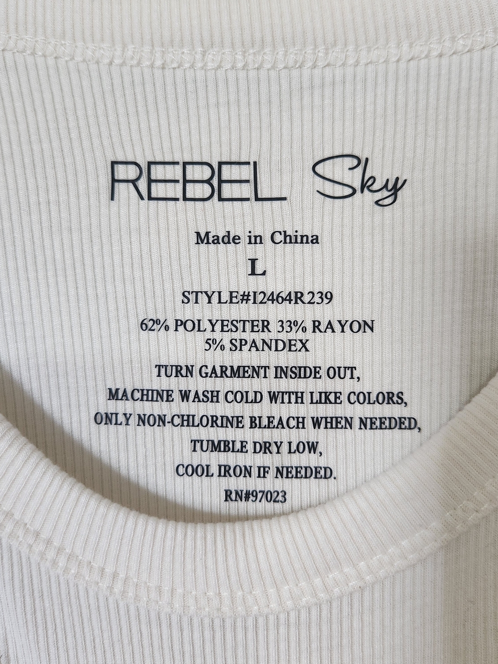 Cream Ribbed Short Sleeve Tee - Picture 3 of 4